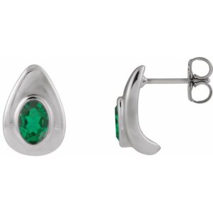 Pear Bezel Set Earrings