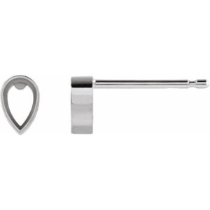 Pear Bezel-Set Stud Earrings