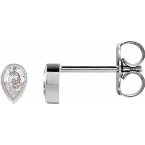 Pear Bezel-Set Stud Earrings