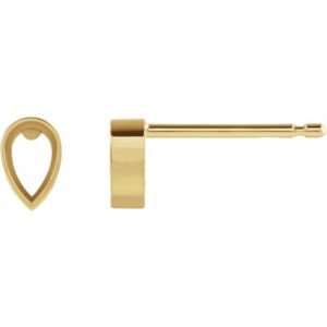 Pear Bezel-Set Stud Earrings