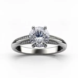 Swirl Diamond Split Ring in Ceramic