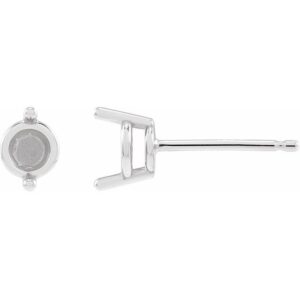 Round 2-Prong Stud Earrings
