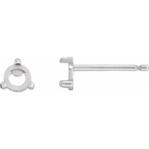 Round 3-Prong Claw Rose-Cut Stud Earrings