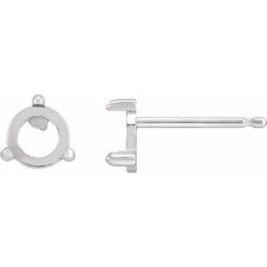 Round 3-Prong Claw Rose-Cut Stud Earrings