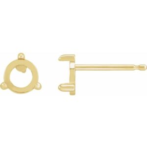 Round 3-Prong Claw Rose-Cut Stud Earrings