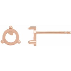 Round 3-Prong Claw Rose-Cut Stud Earrings
