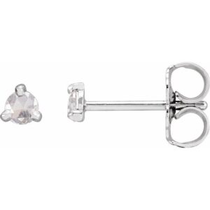 Round 3-Prong Claw Rose-Cut Stud Earrings