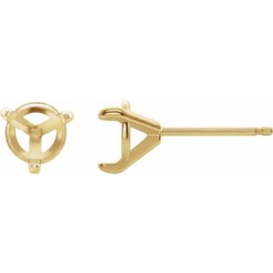 Round 3-Prong Claw Stud Earrings