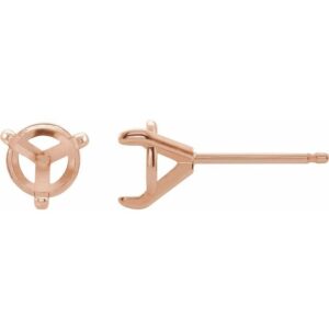 Round 3-Prong Claw Stud Earrings
