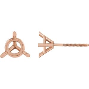 Round 3-Prong Cocktail-Style Stud Earrings
