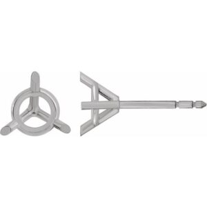 Round 3-Prong Cocktail-Style Stud Earrings