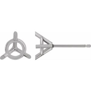Round 3-Prong Cocktail-Style Stud Earrings
