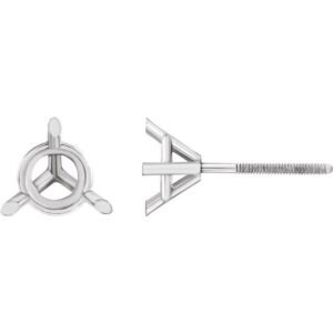 Round 3-Prong Cocktail-Style Stud Earrings