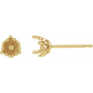 Round 3-Prong Fleur-de-Lis Earrings