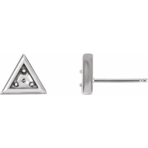 Round 3-Prong Geometric Earrings