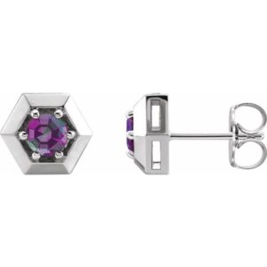 Round 3-Prong Geometric Earrings