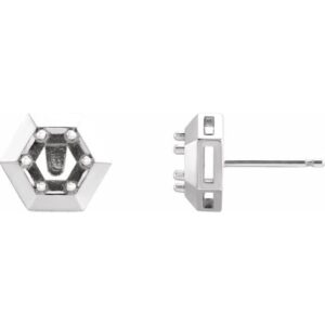 Round 3-Prong Geometric Earrings
