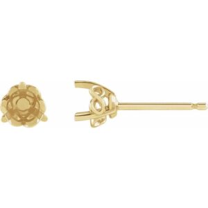Round 3-Prong Infinity-Inspired Stud Earrings