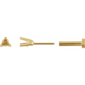 Round 3-Prong Press Fit Stud Earrings