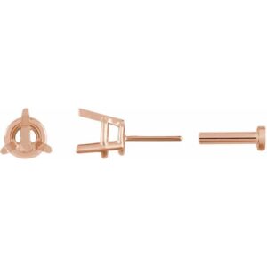 Round 3-Prong Press Fit Stud Earrings