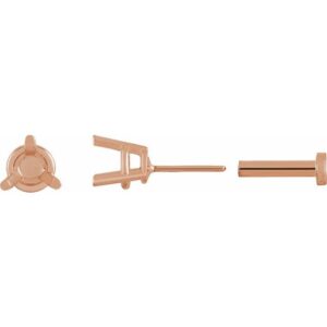 Round 3-Prong Press Fit Stud Earrings