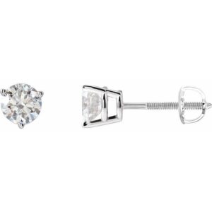 Round 3-Prong Stud Earrings