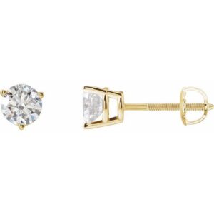 Round 3-Prong Stud Earrings