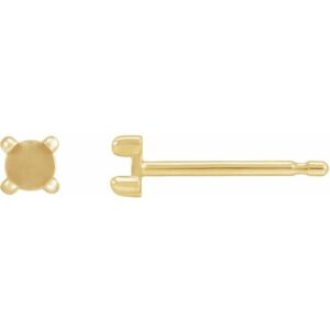 Round 4-Prong Claw Rose-Cut Stud Earrings