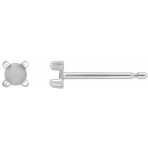 Round 4-Prong Claw Rose-Cut Stud Earrings