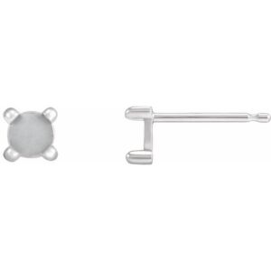 Round 4-Prong Claw Rose-Cut Stud Earrings