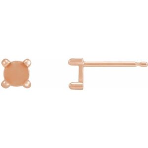 Round 4-Prong Claw Rose-Cut Stud Earrings