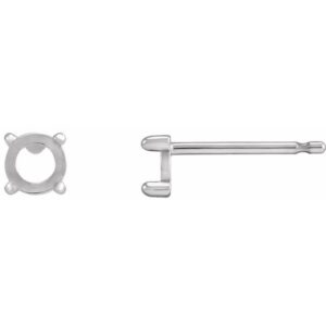 Round 4-Prong Claw Rose-Cut Stud Earrings