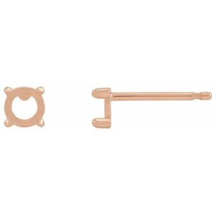 Round 4-Prong Claw Rose-Cut Stud Earrings