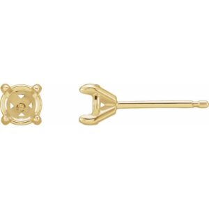 Round 4-Prong Claw Stud Earrings