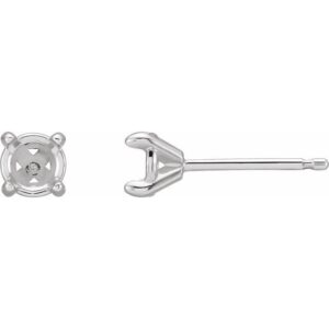 Round 4-Prong Claw Stud Earrings