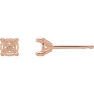 Round 4-Prong Claw Stud Earrings