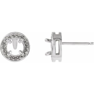 Round 4-Prong Halo-Style Earrings