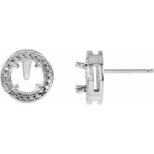 Round 4-Prong Halo-Style Earrings
