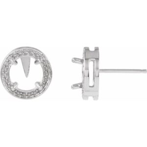 Round 4-Prong Halo-Style Earrings