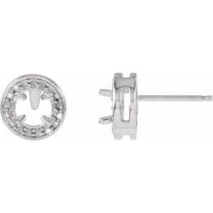 Round 4-Prong Halo-Style Earrings