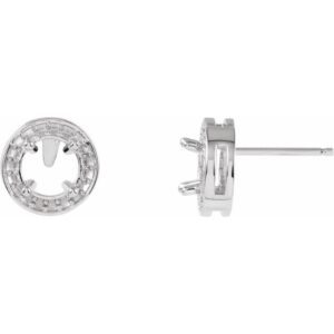 Round 4-Prong Halo-Style Earrings