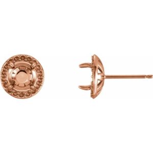 Round 4-Prong Halo-Style Earrings
