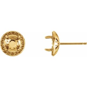 Round 4-Prong Halo-Style Earrings