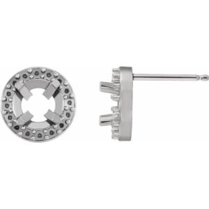 Round 4-Prong Halo-Style Earrings
