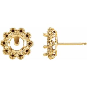 Round 4-Prong Halo-Style Earrings