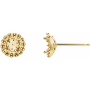 Round 4-Prong Halo-Style Earrings