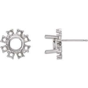 Round 4-Prong Halo-Style Earrings