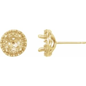 Round 4-Prong Halo-Style Earrings