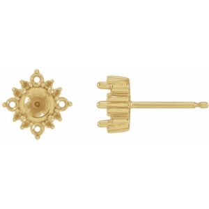 Round 4-Prong Halo-Style Earrings