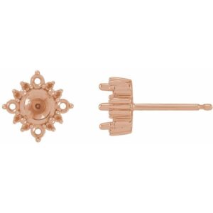 Round 4-Prong Halo-Style Earrings